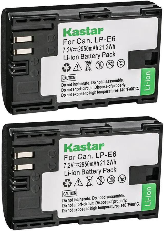Main image of Kastar 2-Pack Battery Replacement for Canon LPE6NH Battery, Canon EOS R7 Mirrorless Camera