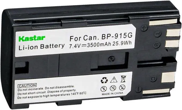Main image of Kastar BP-915G Battery 1-Pack Replacement for Canon XL-1, XL-1S, XL-2, XM1, XM2, XV1, XV2, C2, FV1, DM-MV1, DM-MV10, DM-MV20, E1, E2, E30, E65AS, EOS C100, C100 Mark II, EOS C300, EOS C300 PL Camera