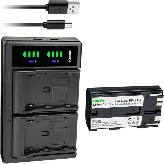 Main image of Kastar 1-Pack BP-915G Battery and LTD2 USB Charger Compatible with Canon C2, FV1, DM-MV1, DM-MV10, DM-MV20, E1, E2, E30, E65AS, EOS C100, C100 Mark II, EOS C300, C300 PL, EOS C500, C500 PL Camera