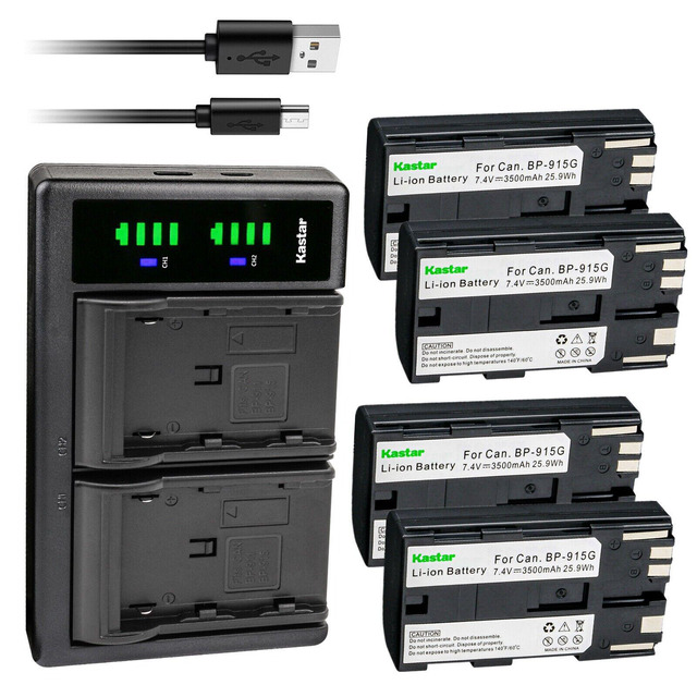 thumbnail image 2 of Kastar Battery & AC Wall Charger Kit For Canon GL1, GL2, MV1 – BP-915 Compatible – 3500mAh 2 of 4