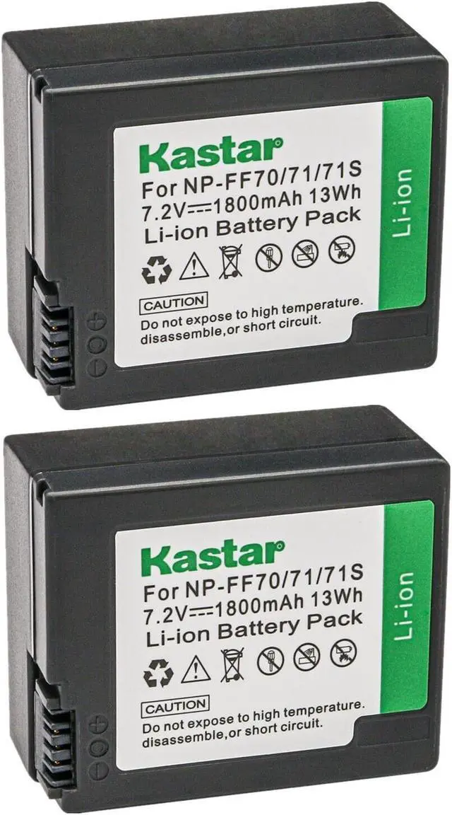 Main image of Kastar NP-FF70 Battery 2-Pack Replacement for Sony DCR-PC106, DCR-PC106E, DCR-PC107, DCR-PC107E, DCR-PC108, DCR-PC108E, DCR-PC109, DCR-PC109E, DCR-PC350, DCR-PC350E Camera