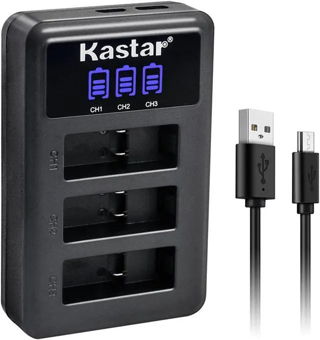 Main image of Kastar LCD Triple USB Battery Charger Compatible with GoPro HERO12 HERO 12 Black Action Camera, HERO11 HERO10 HERO9 Camera, GoPro ADDBD-212 ADBAT-001 ADDBD-001 Battery