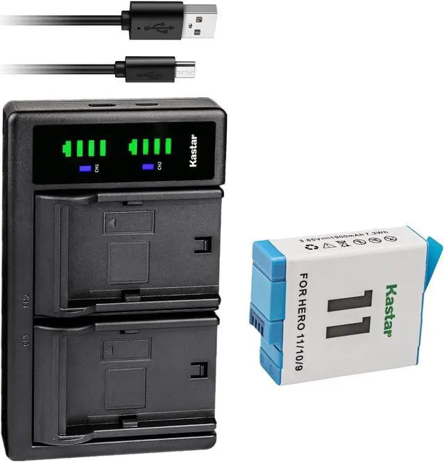 Main image of Kastar 1-Pack Battery and LTD2 USB Charger Compatible with GoPro HERO11 HERO 11 Black Action, GoPro HERO10 Edition, GoPro HERO9 Edition Action Camera, GoPro ADDBD-211 ADBAT-001 ADDBD-001 Battery