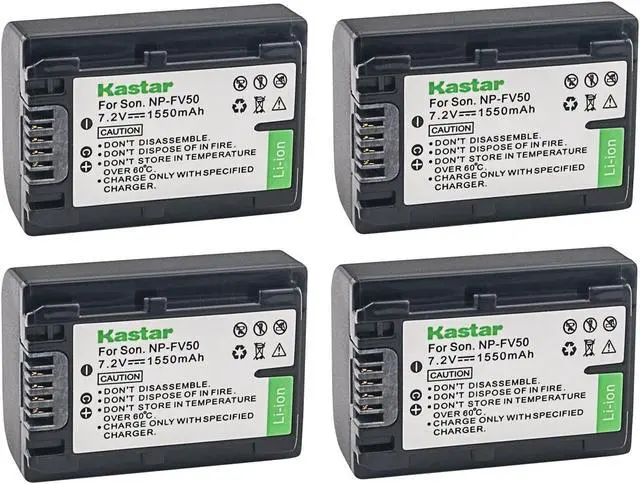 Main image of Kastar 4-Pack NP-FV50 Battery Replacement for Sony DCR-SR68, DCR-SR73, DCR-SR78, DCR-SR83, DCR-SR88, DCR-SX15, DCR-SX20, DCR-SX21, DCR-SX22, DCR-SX33, DCR-SX34, DCR-SX43, DCR-SX44, DCR-SX45 Camera