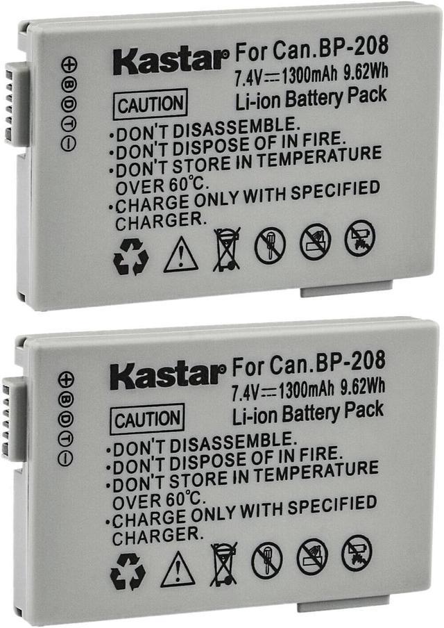 Kastar 2-Pack Battery Replacement for Canon BP-208 BP-208DG BP-308
