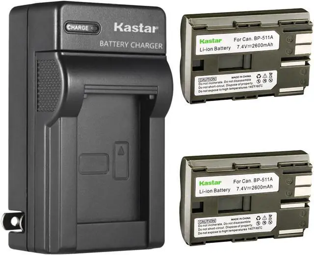 Main image of Kastar 2 Pack BP-511 BP-511A Battery and AC Wall Charger Compatible with Canon Optura Xi PowerShot G1 PowerShot G2 PowerShot G3 PowerShot G5 PowerShot G5 Pro PowerShot G6 PowerShot Pro 1 Cameras
