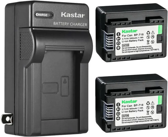 Main image of Kastar 2 Pack BP-718 BP718 Battery and AC Wall Charger Compatible with Canon BP-709 BP709 Canon BP-718 BP718 Canon BP-727 BP727 Canon US 6055B002 Camera Battery, Canon CG-700 CG700 Charger