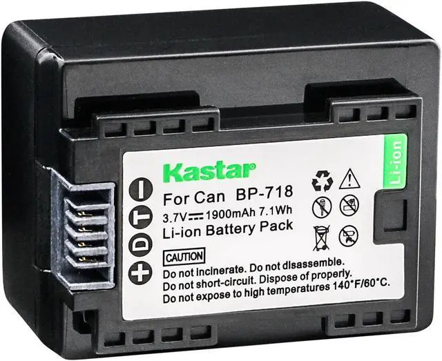 Main image of Kastar 1-Pack BP-718 Battery 3.7V 1900mAh Replacement for Canon LEGRIA HF M606 HFM606, LEGRIA HF M706 HFM706, LEGRIA HF M806 HFM806, VIXIA HF M50 HFM50, VIXIA HF M52 HFM52, VIXIA HF M500 HFM500