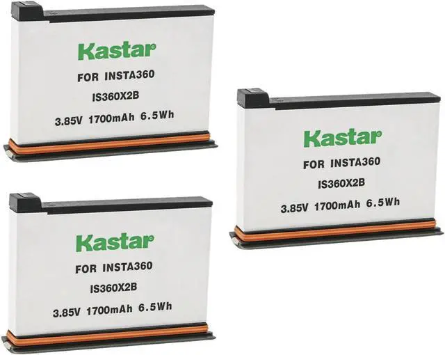 Main image of Kastar Battery 3-Pack Replacement for Insta 360 ONE X2 Rechargeable Lithium Polymer Battery, Insta360 ONE X2 Action Camera (Non-Waterproof) Camera