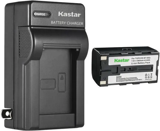 Main image of Kastar 1-Pack Battery and AC Wall Charger Replacement for Topcon BT-60Q BT-61Q BT-62Q BT-65Q BT-66Q Topcon Survey Instrument Total stations GTS-900 GTS 900 GTS-900A GPT-9000 GPT 9000 GPT-9000A ROBOTIC