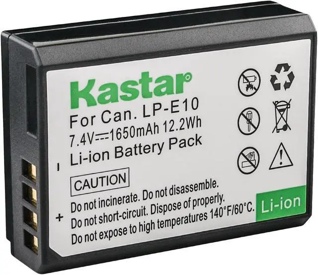 Main image of Kastar 1-Pack LP-E10 Battery 7.4V 1650mAh Replacement for Canon LP-E10 LPE10 Battery, LC-E10 LC-E10N Charger, Canon EOS Rebel T7, EOS Rebel T100, EOS 1100D, EOS 1200D, EOS 1300D, EOS 1500D Camera