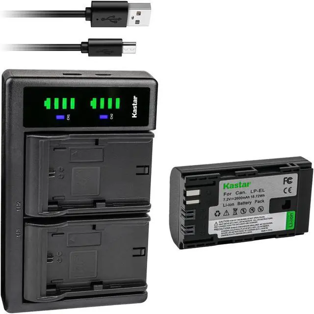 Main image of Kastar 1-Pack LP-EL Battery and LTD2 USB Charger Replacement for Canon LP-EL Lithium-Ion Battery Pack, Canon 4307C002 Battery, Canon Speedlite EL1 EL1 Flash Light, Canon E-TTL / E-TTL II
