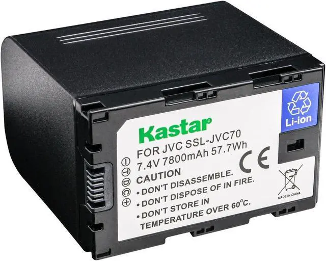 Alt view image 2 of 3 - Kastar 2-Pack SSL-JVC70 Battery 7.4V 7800mAh Compatible with JVC GY-HMQ10, GY-HMQ10E, GY-LS300, GY-LS300CHU, GY-HM200, GY-HM200U, GY-HM200HW, GY-HM200SP, GY-HM200SP SPORTS, GY-HM250 GY-HM250SP Camera