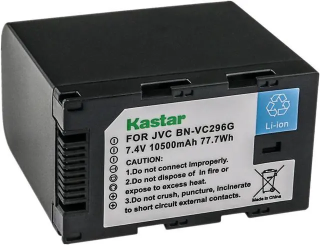 Main image of Kastar BN-VC296G 1-Pack 7.4V 10500mAh Battery Replacement for JVC GY-HC500 GY-HC500E, GY-HC500U GY-HC500UN, GY-HC500SPC GY-HC500SPCN, GY-HC550 GY-HC550E GY-HC550UN Connected Cam 4K Handheld Camcorder