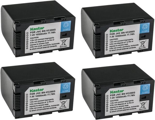 Kastar BN-VC296G 4-Pack 7.4V 10500mAh Li-ion Battery Replacement For JVC CONNECTED CAM GY-HC500E GY-HC500U, JVC GY-HC500SPC Connected Cam 4K Handheld