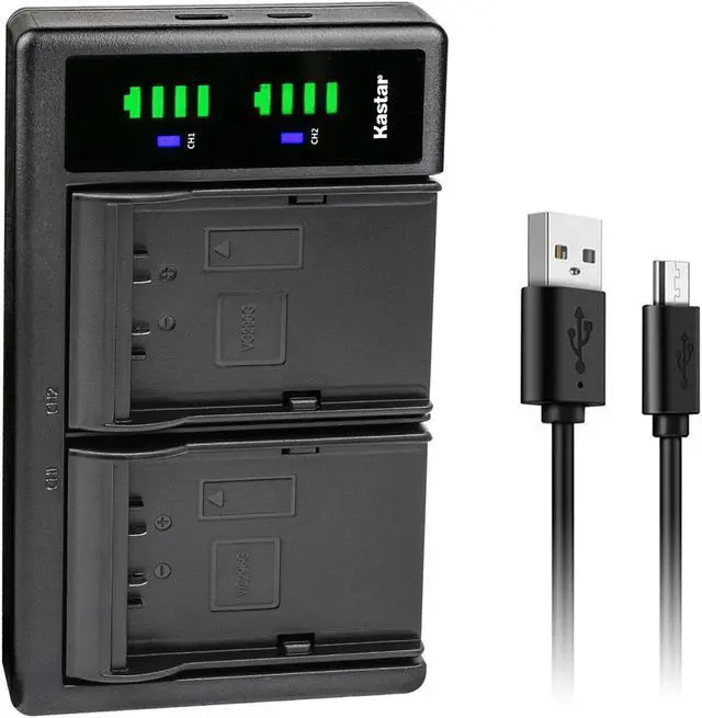 Main image of Kastar LTD2 USB Battery Charger Compatible with JVC BN-VC264G BN-VC296G, GY-HC500 Series Camcorder, JVC GY-HC500SPC Connected Cam 4K Handheld Camcorder, JVC GY-HC 550 GY-HC 550E Camcorder