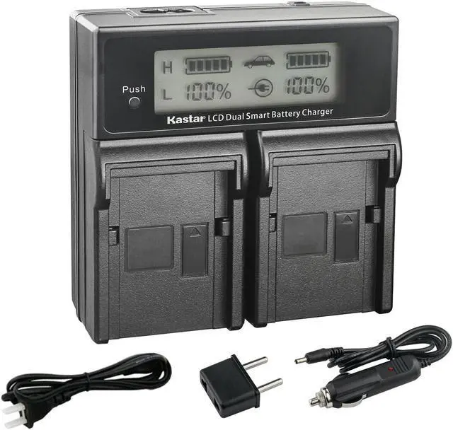Main image of Kastar AC LCD Dual Fast Charger Compatible with JVC GY-HC500 GY-HC500E, GY-HC500U GY-HC500UN, GY-HC500SPC GY-HC500SPCN, GY-HC550 GY-HC550E GY-HC550UN Connected 4K Handheld Camera