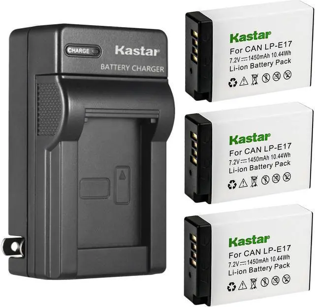 Main image of Kastar 3-Pack Battery and AC Wall Charger Replacement for Canon EOS RP, EOS R10 Mirrorless Camera, KISS X8i, KISS X9i, Rebel SL2, EOS Rebel T6i, EOS Rebel T6s, EOS Rebel T7i, EOS Rebel T8i Cameras