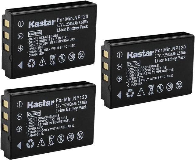 Main image of Kastar 3-Pack Rechargeable Lithium-ion Battery Replacement for Minolta NP-120 Battery, Minolta MN80NV, MN88NV, MN90NV, MN200NV, MN220NV Full 1080p HD,  MN4K40NV 4K Ultra HD IR Night Vision Camcorder