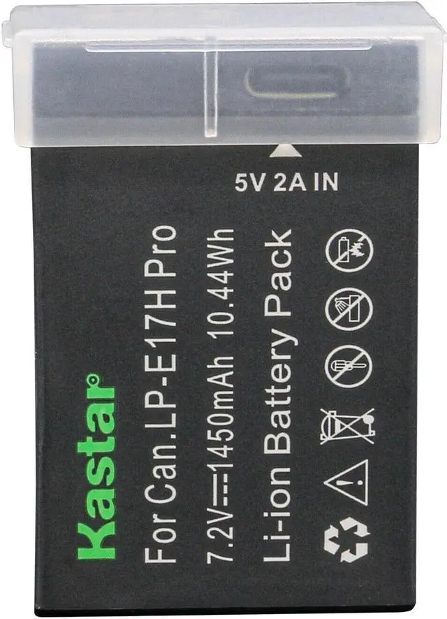 Alt view image 3 of 7 - Kastar 2-Pack LP-E17H Pro Battery W/ Type-C Cable and AC Wall Charger Compatible with Canon LP-E17 LP-E17H, 9967B02 Battery, Canon EOS 77D, EOS M5, EOS M6 Camera, Canon BG-E18, BG-E18 IR Battery Grip