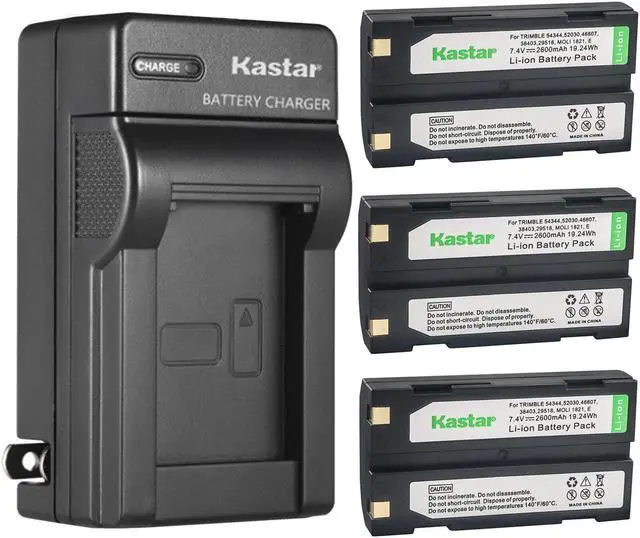 Main image of Kastar 3-Pack Ei-D-Li1 Battery and AC Wall Charger Replacement for Amstron GPS-TR1, Symbol Barcode Scanner, APS BC1071, Empire BLI-208 BLI-TRB1 BLI-TRB3, Lenmar Ei-D-Li1, Rayovac RV-DC8100