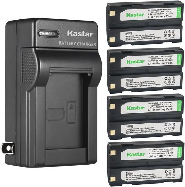 Main image of Kastar 4-Pack Ei-D-Li1 Battery and AC Wall Charger Replacement for Amstron GPS-TR1, Symbol Barcode Scanner, APS BC1071, Empire BLI-208 BLI-TRB1 BLI-TRB3, Lenmar Ei-D-Li1, Rayovac RV-DC8100