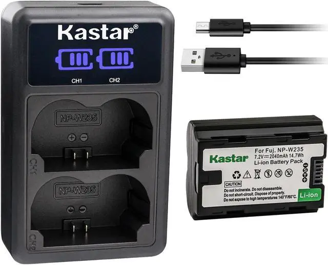 Main image of Kastar 1-Pack NP-W235 Battery and LED2 USB Charger Compatible with Fujifilm GFX 100S GFX100S Medium Format Mirrorless Camera, Fujifilm GFX 50S II Medium Format Mirrorless Camera