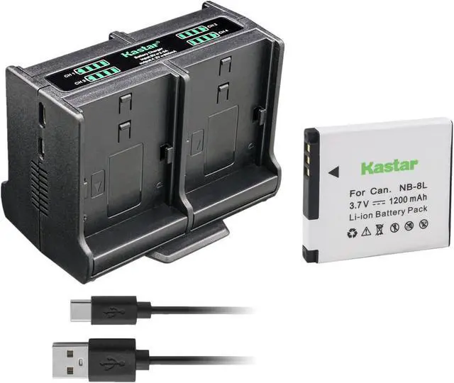 Main image of Kastar 1-Pack Battery and Quadruple Charger Compatible with Canon NB-8L NB8L, NB-8LH NB8LH Battery, Canon CB-2LA, CB-2LAE Charger