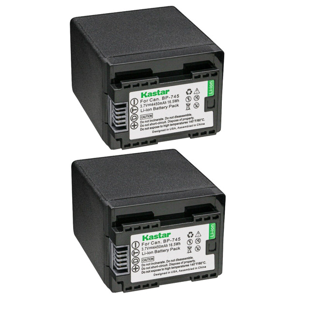 thumbnail image 2 of Kastar BP-745 Battery & Wall Charger Kit – For Canon VIXIA HF R500 HFR500 Camcorder (4450mAh Li-Ion) 2 of 4