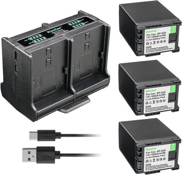 Main image of Kastar 3-Pack Battery and Quadruple Charger Compatible with Canon VIXIA HF G60, HF G70, VIXIA GX10, XF400 XF405 XA10 XA11 XA15 XA20 XA25 XA30 XA35 XA40 XA45 XA50 XA55 XA60 XA65 XA70 XA75 Camera