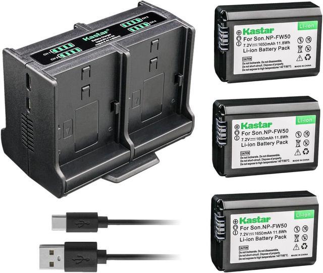 Kastar 3-Pack Battery and Quadruple Charger Compatible with Sony