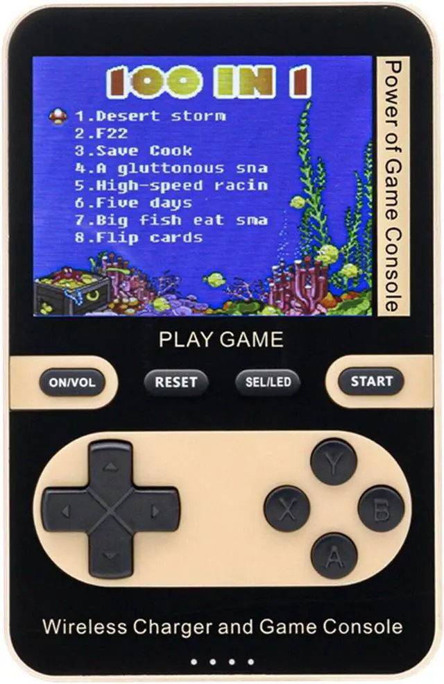 Alt view image 2 of 7 - Kastar 2 In 1 Handheld Video Game Console Built-In 500 Classic Mini Games With 5000mAh Magnetic Power Bank, Wireless Portable Power Supply with Type-C Port Color: Gold