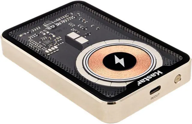 Alt view image 4 of 7 - Kastar 2 In 1 Handheld Video Game Console Built-In 500 Classic Mini Games With 5000mAh Magnetic Power Bank, Wireless Portable Power Supply with Type-C Port Color: Gold