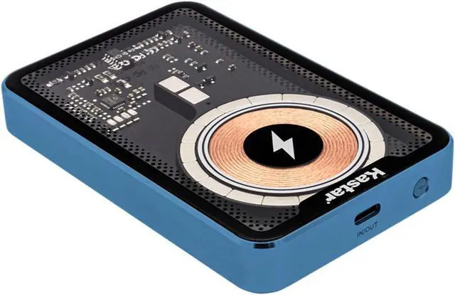 Alt view image 4 of 7 - Kastar 2 In 1 Handheld Video Game Console Built-In 500 Classic Mini Games With 5000mAh Magnetic Power Bank, Wireless Portable Power Supply with Type-C Port Color: Blue