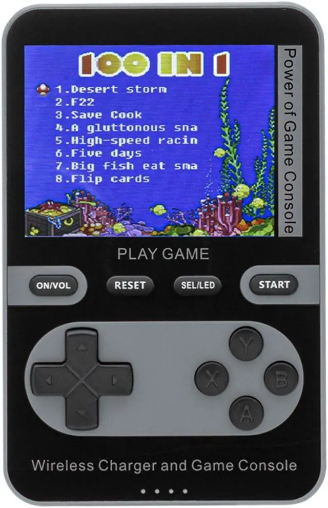 Alt view image 2 of 7 - Kastar 2 In 1 Handheld Video Game Console Built-In 500 Classic Mini Games With 5000mAh Magnetic Power Bank, Wireless Portable Power Supply with Type-C Port Color: Gray