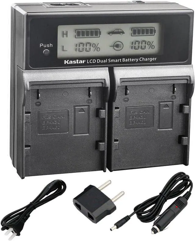 Main image of Kastar BP-A100 CH04 Charger Compatible with Canon EOS C500 Mark II 6K Full-Frame Camera, EOS C70 Cinema Camera (RF Lens Mount), EOS C700 PL 4K Cinema PL C 700 Camcorder