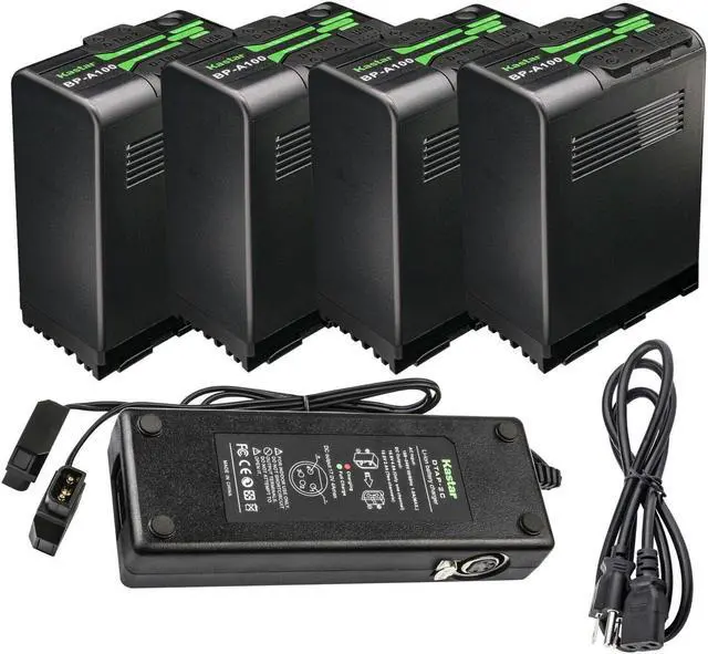 Main image of Kastar BP-A100 Battery 4 Pack and Dual D-Tap Charger for Canon EOS C220B PL Mount 4K UHD Digital Cinema Camera, EOS C300 Mark II PL Cinema EOS Camera, EOS C300 Mark III Digital Cinema Camera
