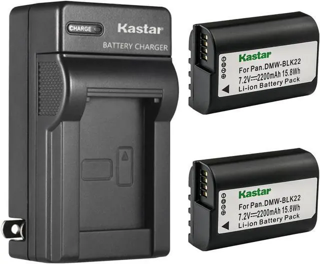 Main image of Kastar 2-Pack Battery and AC Wall Charger Replacement for Panasonic DMW-BLK22 Lithium-Ion Battery, Panasonic DMW-BTC15 Battery Charger, Panasonic Lumix DC-S5 DC-S5KK Mirrorless Digital Camera
