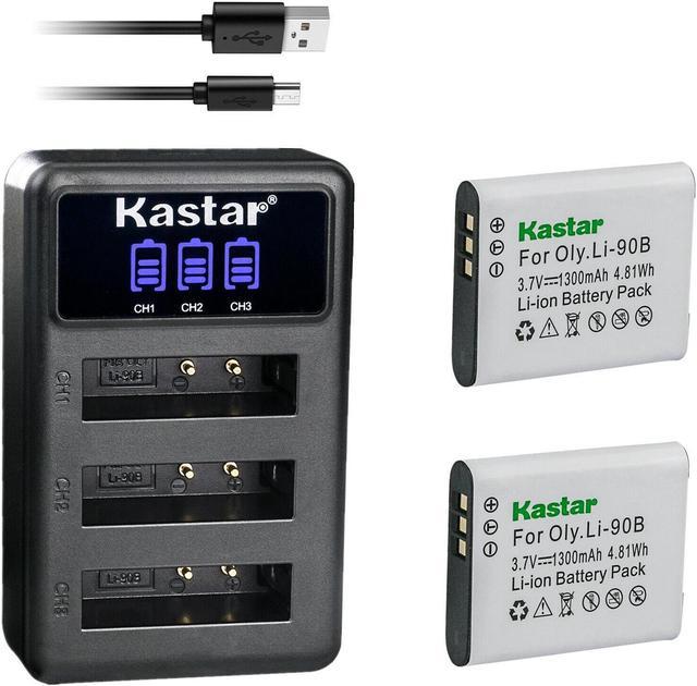 Kastar 2 Pack Battery and LCD Triple USB Charger Compatible with