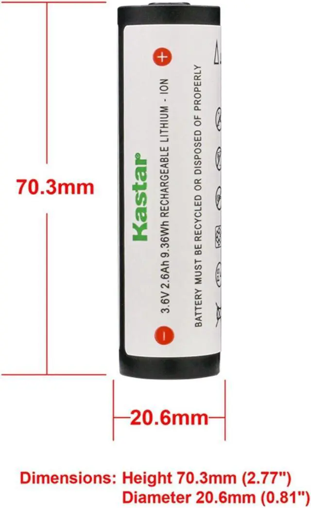Alt view image 3 of 4 - Kastar 2-Pack 3.7V 2.6Ah 74175 Lithium-ion Battery Compatible with Streamlight 74175 Li-ion Battery, Streamlight flashlights and headlamps