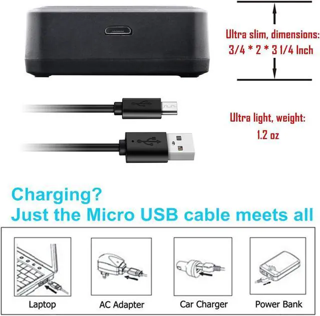 Alt view image 5 of 7 - Kastar 2-Pack Battery and LCD Triple USB Charger Compatible with GoPro HERO12 HERO 12 Black Action Camera, HERO11 HERO10 HERO9 Camera, GoPro ADDBD-212 ADBAT-001 ADDBD-001 Battery