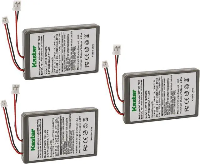 Main image of Kastar 3-Pack Battery Replacement for Sony LIP1522/KCR1410, Playstation 4 Slim PS4-A pro Dualshock 4 Battery, Sony Playstation 4 DualShock 1st Gen 4 V1, Playstation 4 DualShock 2nd Gen 4 V2