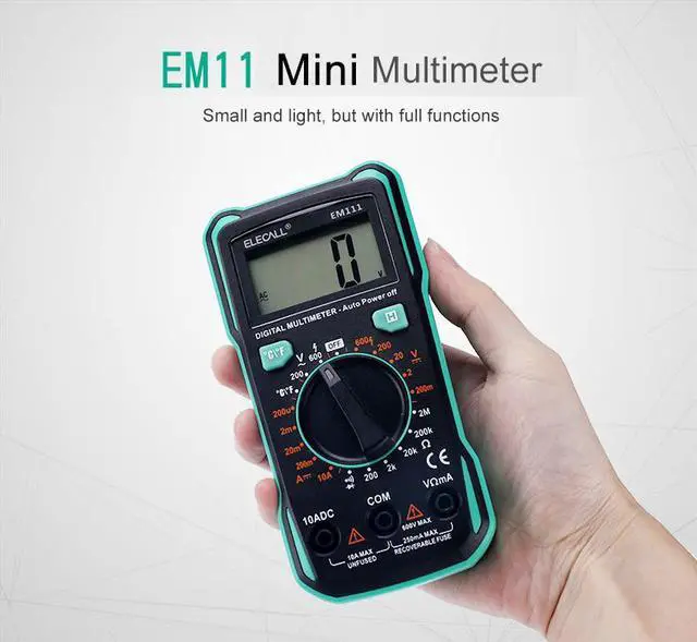 Alt view image 4 of 7 - ELECALL EM111 Digital Multimeter Mini type Temperature resistance test RMS value High precision tester meter