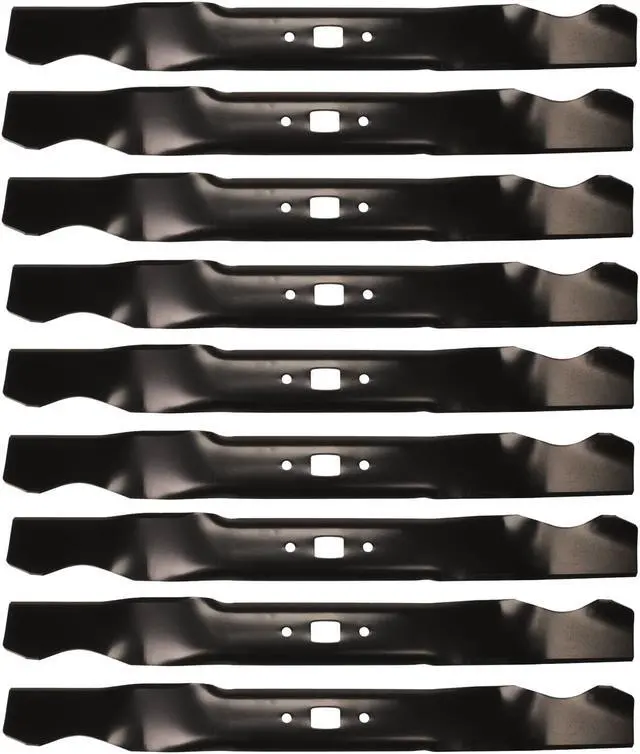 Main image of 9 USA Mower Blades MTD941BP Medium Lift for MTD® Troy Bilt® 1002810 490-100-M084 742-04276 742-04276S 742-0741 Length 21 in. Width 2-1/4 in. Thickness .134 in. Center Hole Rectangular 21 in. Deck