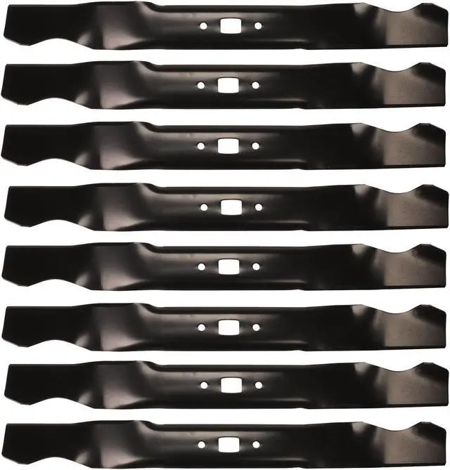 Main image of 8 USA Mower Blades MTD941BP Medium Lift for MTD® Troy Bilt® 1002810 490-100-M084 742-04276 742-04276S 742-0741 Length 21 in. Width 2-1/4 in. Thickness .134 in. Center Hole Rectangular 21 in. Deck