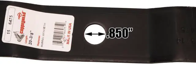 Alt view image 7 of 7 - 8 Rotary® 6475 Mower Blades for Murray® 095103E701(MA) 92002 20-3/8” Length 2-1/4” Width .1340” Thickness .850” Center Hole Fits 40in. Deck
