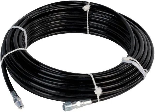 Alt view image 4 of 7 - Scheiffer Sewer Jetting Kit - Ball Valve Hose Reel 1/8" x 100' Sewer Jetting Hose Button Nose and Rotating Nozzles