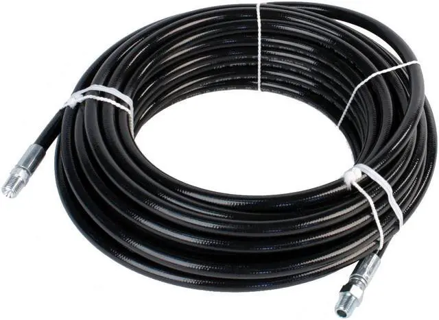 Alt view image 4 of 7 - Scheiffer Sewer Jetting Kit - Ball Valve Hose Reel 1/4" x 200' Sewer Jetting Hose Button Nose and Rotating Nozzles