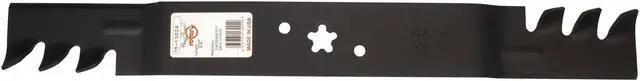 Alt view image 2 of 7 - Rotary® 13024 Mower Blades Fit 80244001 580244002 21-15/16 Length 2-1/2 Width .150 Thickness 5 PT ST Center Hole Fits 22in. Deck