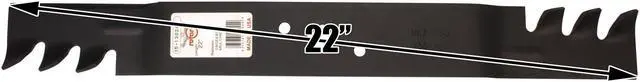 Alt view image 3 of 7 - Rotary® 13024 Mower Blades Fit 80244001 580244002 21-15/16 Length 2-1/2 Width .150 Thickness 5 PT ST Center Hole Fits 22in. Deck